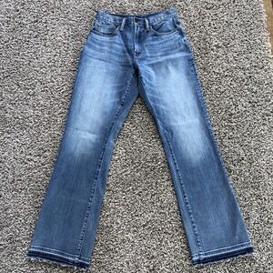 Todd Snyder Western Fit Jeans Measures 27x30 Light Wash Bootcut Raw Hem Denim
